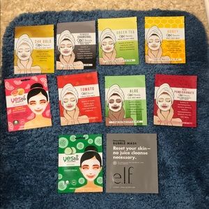10 sheet masks, 1 clay mask, 3 acne control creams